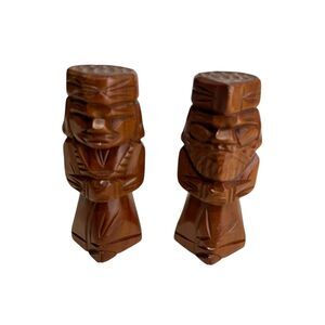 AINU Wood Statue Japanese Doll Folk Hokkaido Figure Hand Carved size 7 inches